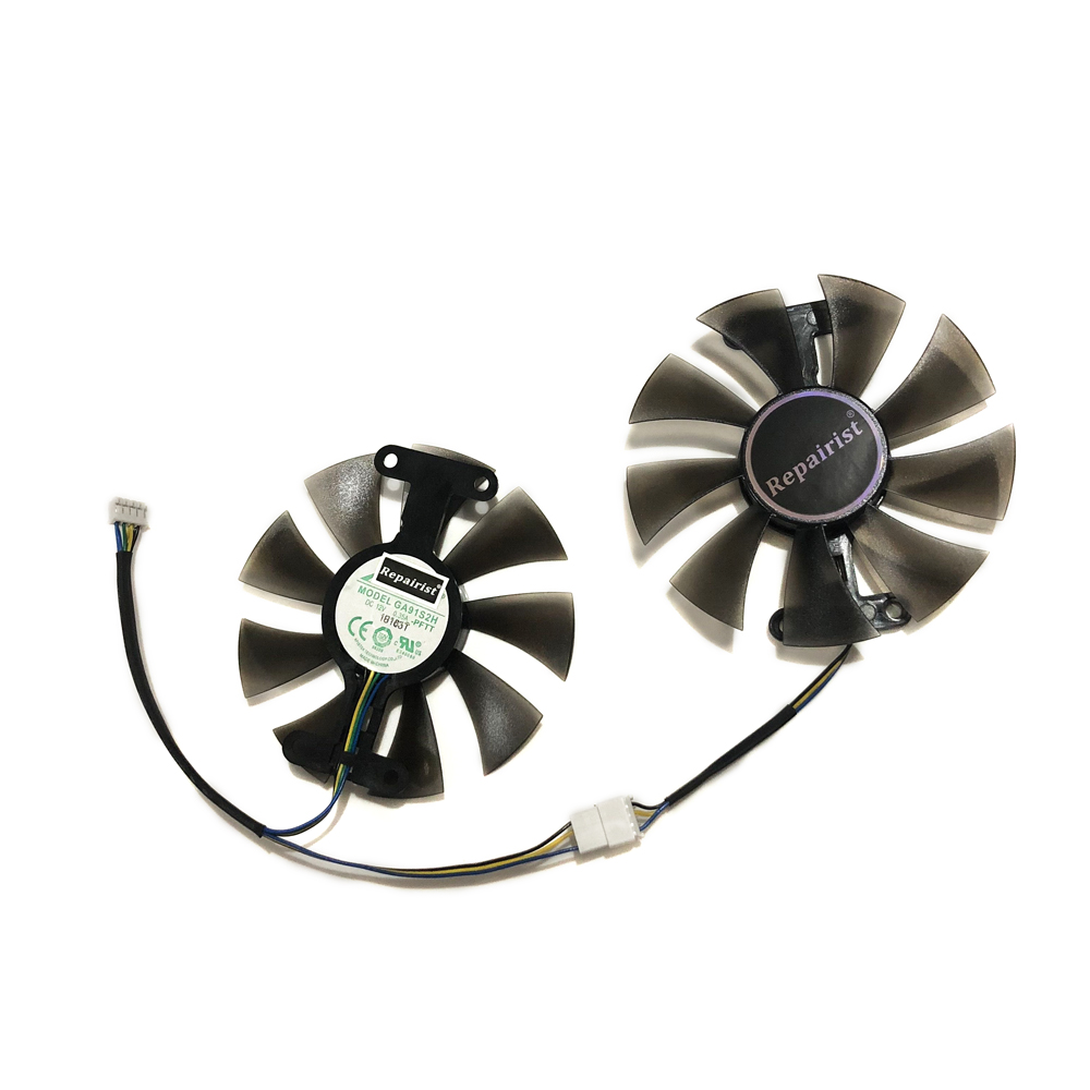 Rx 580 8Gb 2048Sp Gpu - 2개/세트, GA91S2H, 비디오 카드 팬, 직경